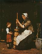 Mihaly Munkacsy Woman Churning oil on canvas